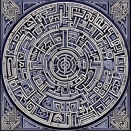Runic Maze Norse symbols forming complex patterns