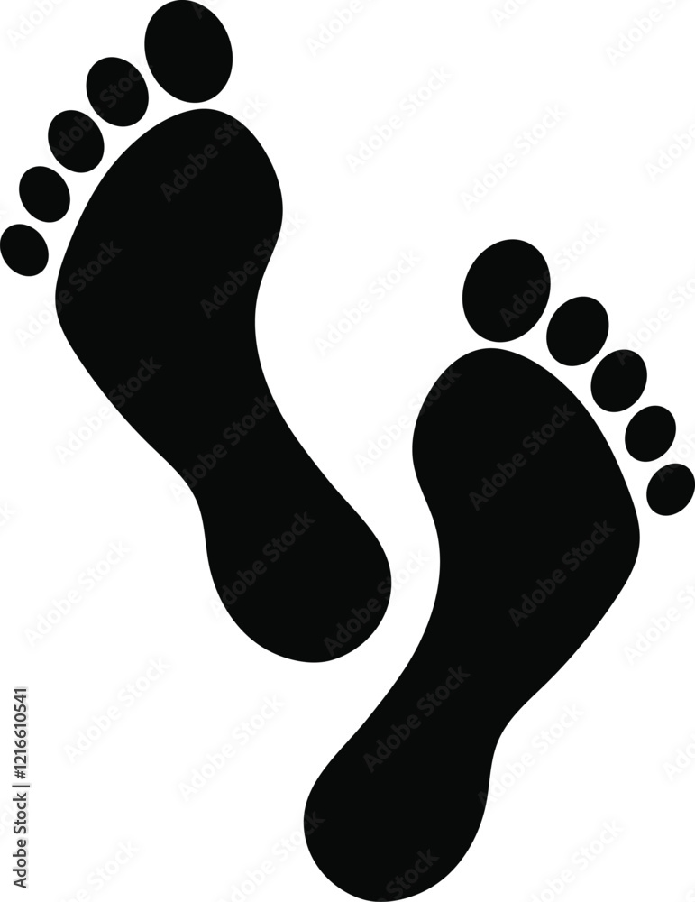 Two Footprint Vector Illustration, Flat Icon for Apps and Websites Two Footprint Vector Illustration, Flat Icon for Apps and Websites