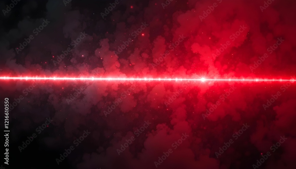 Obraz premium An abstract background image with a vibrant red line cutting across a dark nebula