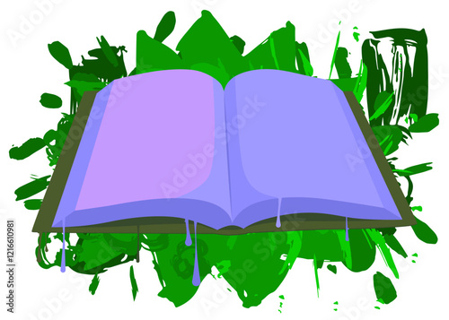 Book graffiti. Abstract modern street art decoration performed in urban painting style.