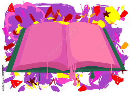 Book graffiti. Abstract modern street art decoration performed in urban painting style.