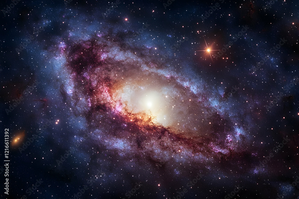 Majestic Spiral Galaxy in Deep Space: A Cosmic Tapestry of Stars and Nebulae Majestic Spiral Galaxy in Deep Space: A Cosmic Tapestry of Stars and Nebulae