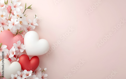 Cute colorful heart art illustration