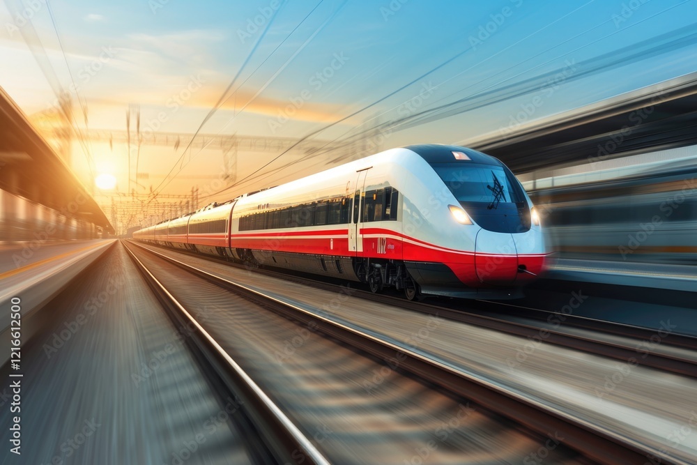 Train on the railway station, Modern high speed train in motion blur, on a clear day. Train on the railway station, Modern high speed train in motion blur, on a clear day.