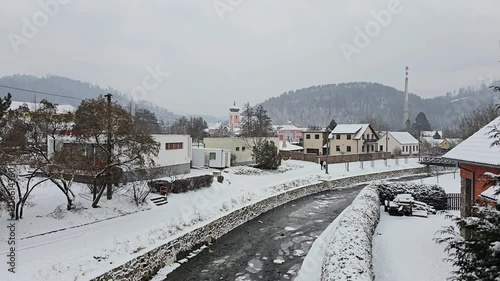 Winter village Nedvedice from Czech Republic photo