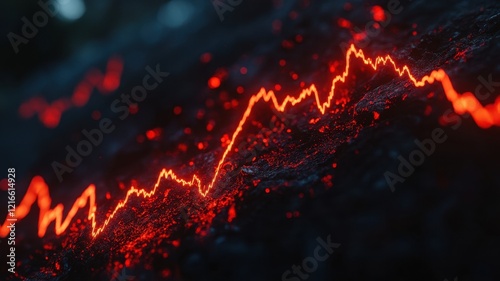 Declining economic trends graph of falling interest rates in finance data visualization economic environment photo