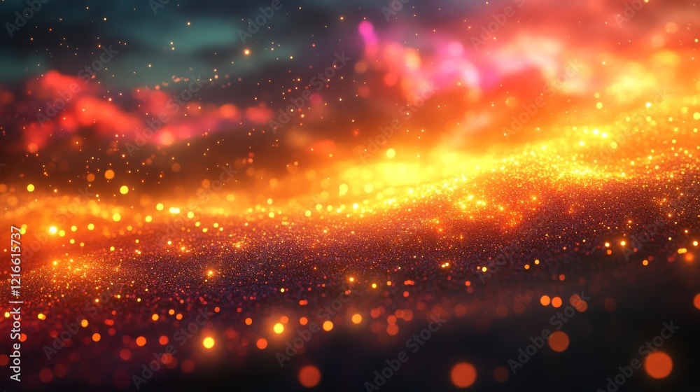 Fototapeta premium Glowing Golden Glitter Abstract Background