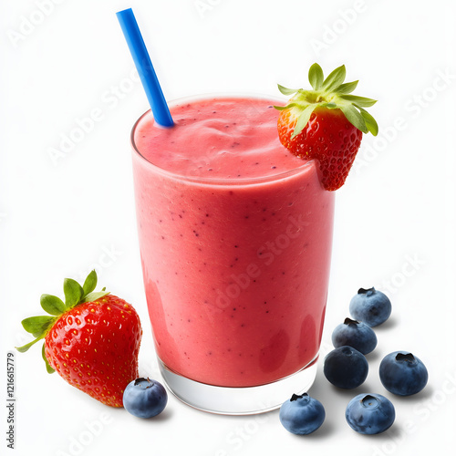 a strawberry shake decorated with strawberries