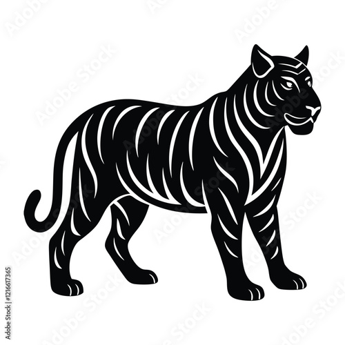tiger isolated on white on white background