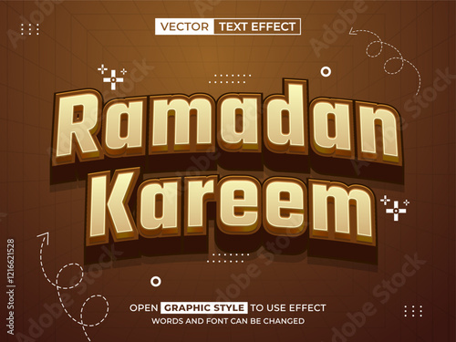 ramadan kareem editable text, font effect, 3d text for title