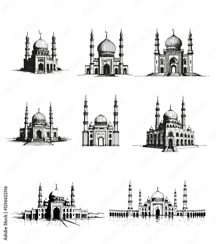 Fototapeta premium mosque sketch illustration