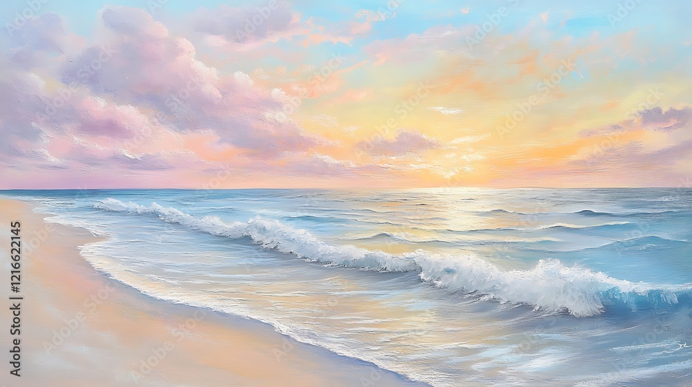 Serene Sunset Over Calm Ocean Waves Serene Sunset Over Calm Ocean Waves