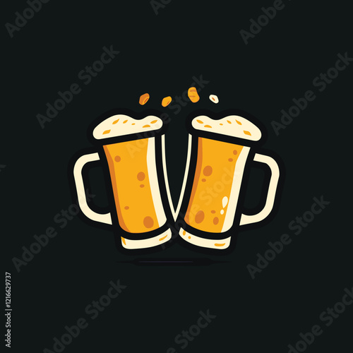 elegant illustration of glass of beer