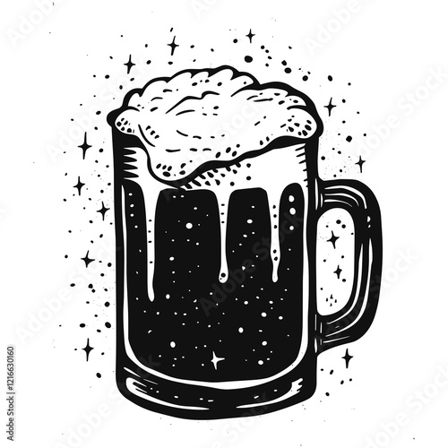 elegant illustration of glass of beer