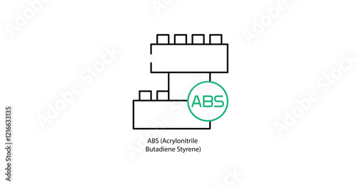 Acrylonitrile Butadiene Styrene Material Identification Symbol - Vector Illustration photo