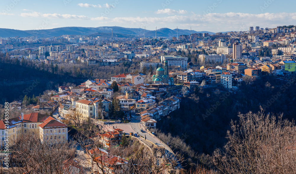 Veliko Tarnovo town on a hill