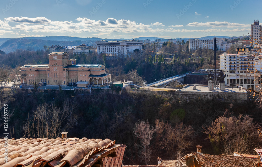 Veliko Tarnovo town on a hill