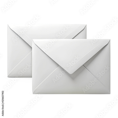 Pair of envelopes isolated on transparent background