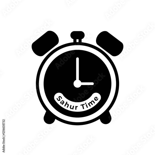 Alarm icon. Suhoor sign for mobile concept and web design. vector illustration. Suhoor Design with Alarm Clock Showing 3 am to Wake Up Vector Illustration. 