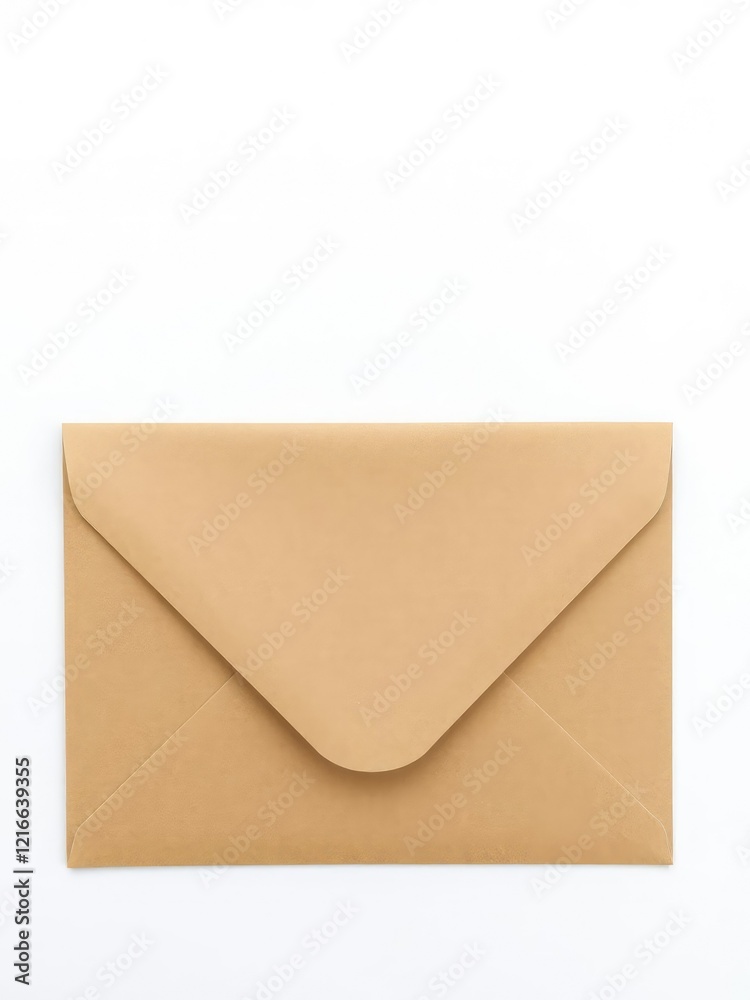 Brown envelope isolated on white background, simplicity, letterhead Brown envelope isolated on white background, simplicity, letterhead