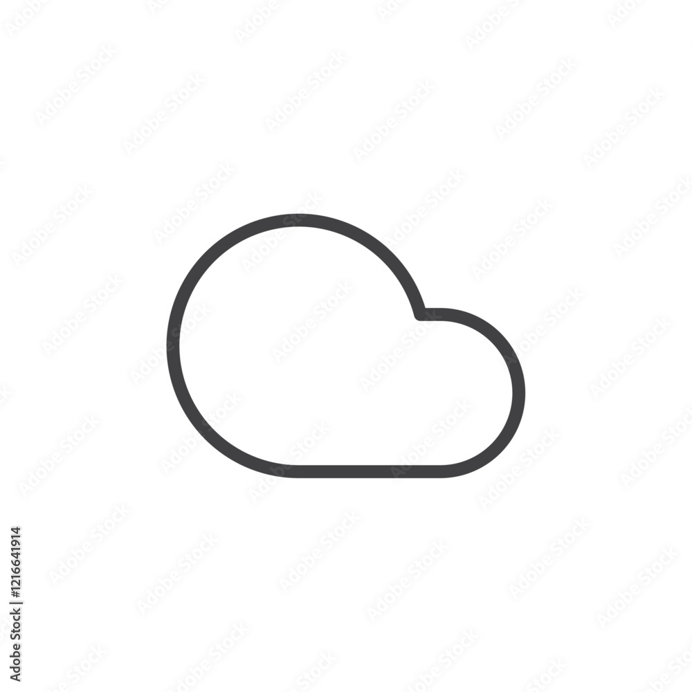 Simple cloud icon symbolizing weather or digital cloud services. Simple cloud icon symbolizing weather or digital cloud services.