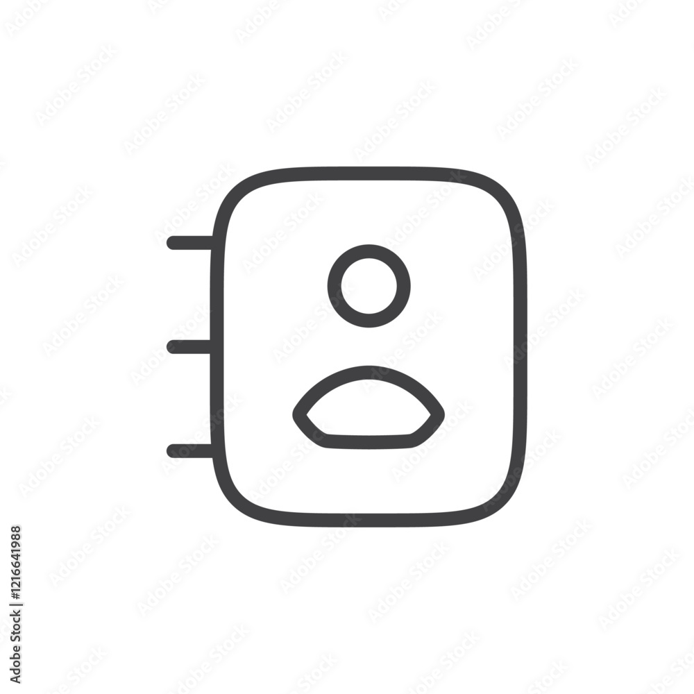 Address book icon symbolizing contacts or communication. Address book icon symbolizing contacts or communication.