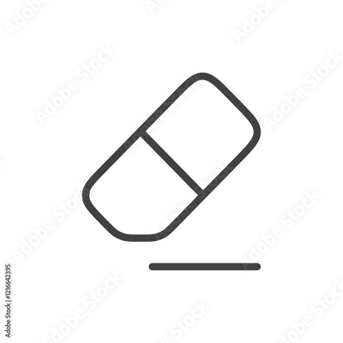 Simple eraser icon symbolizing deletion or correction.