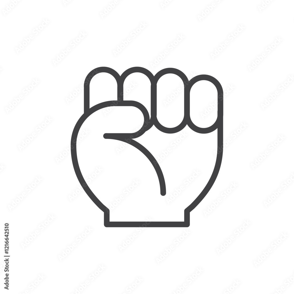 Closed fist icon symbolizing power or protest. Closed fist icon symbolizing power or protest.