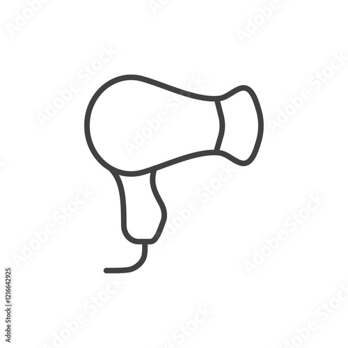 Simple hair dryer icon symbolizing grooming or appliances.