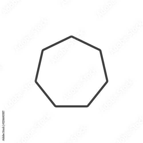 Simple heptagon shape icon symbolizing geometry or design. photo