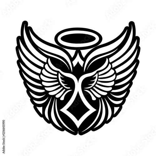 Angel whisper symbol icon in solid style