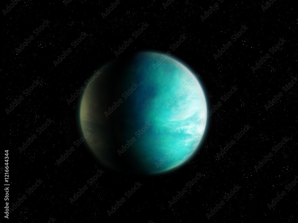 Planet in the habitable zone of an alien star. An extrasolar world suitable for colonization. Planet with the best conditions for life. Planet in the habitable zone of an alien star. An extrasolar world suitable for colonization. Planet with the best conditions for life.