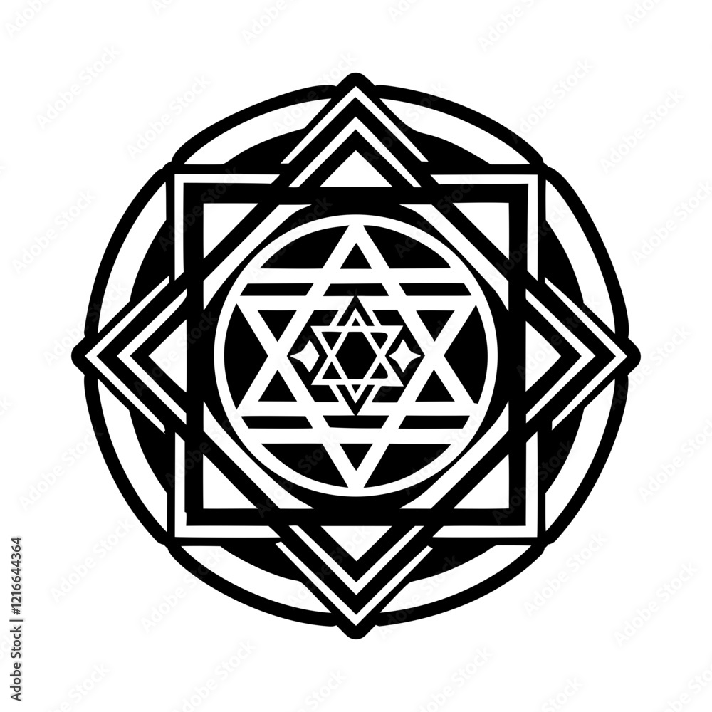 Divine geometry icon in glyph style Divine geometry icon in glyph style