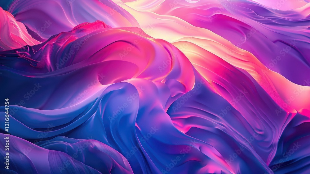 Obraz premium Abstract colorful waves with smooth gradients and dynamic textures.