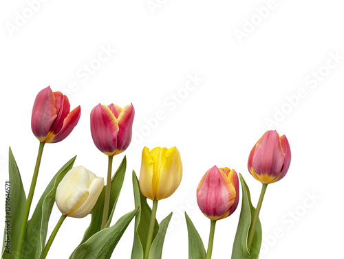 Spring flowers collection nature png images vibrant tulips in bloom fresh environment