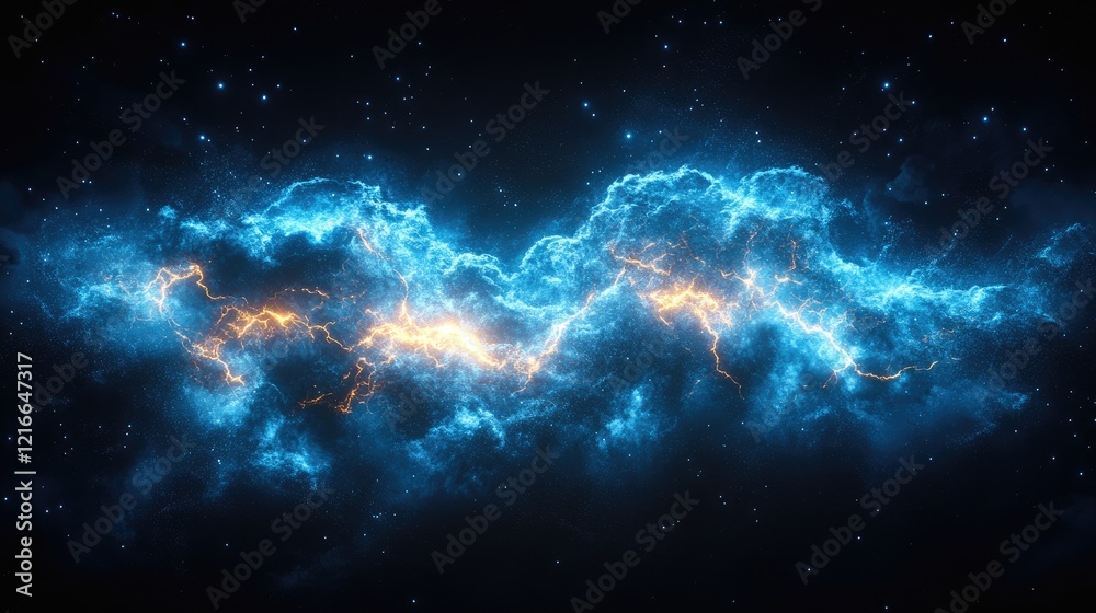 Fototapeta premium Glowing Cosmic Nebula Abstract Background