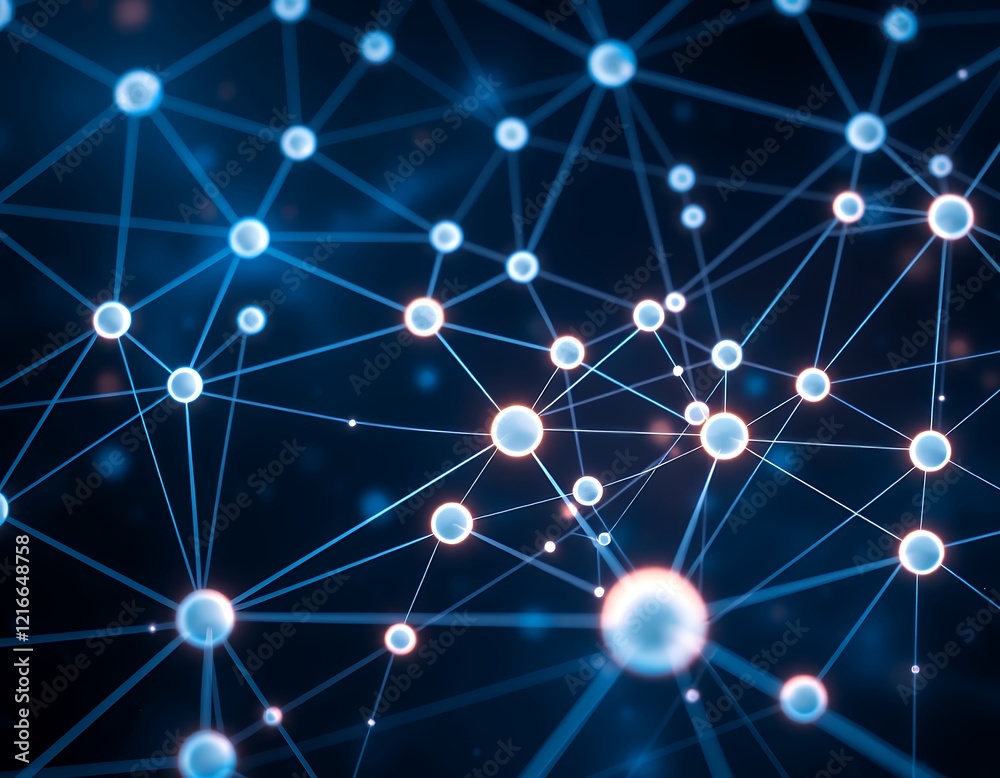 Abstract Network Connection: Nodes and Lines Illustrating Global Connectivity Abstract Network Connection: Nodes and Lines Illustrating Global Connectivity