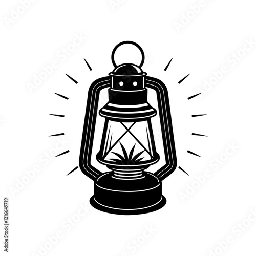old oil lamp isolated vector Illustrator Artwork