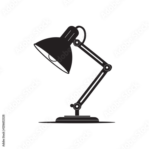 desk lamp silhouette vector line art