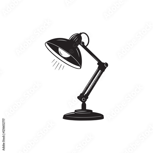 desk lamp silhouette vector line art