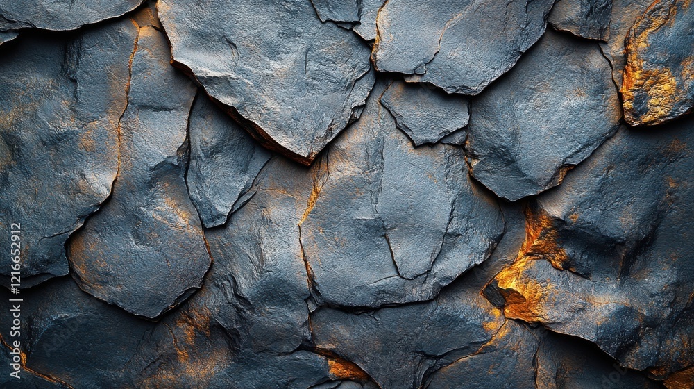 Textured stone wall featuring jagged, dark gray rocks with hints of orange hues, showcasing natural beauty and ruggedness in an abstract design Textured stone wall featuring jagged, dark gray rocks with hints of orange hues, showcasing natural beauty and ruggedness in an abstract design