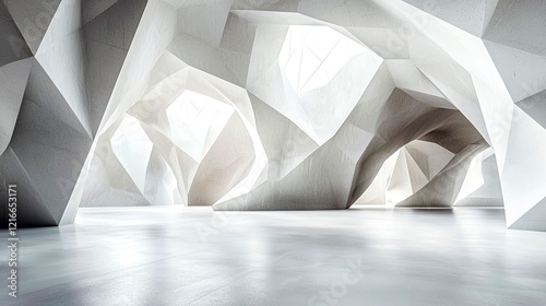 Abstract Geometric Architecture: Modern Building Interior Design