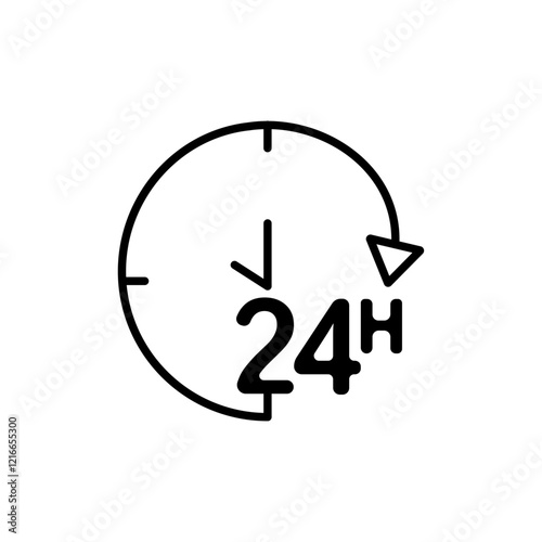 24 Hrs icon Vector logo set flat