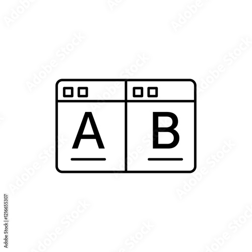A B test icon Vector logo set flat