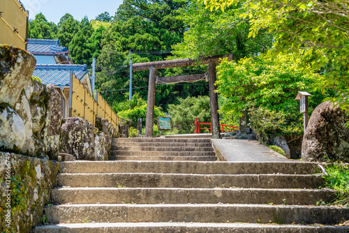 Schilderij op canvas Daimon-zaka cobblestone staircase slope