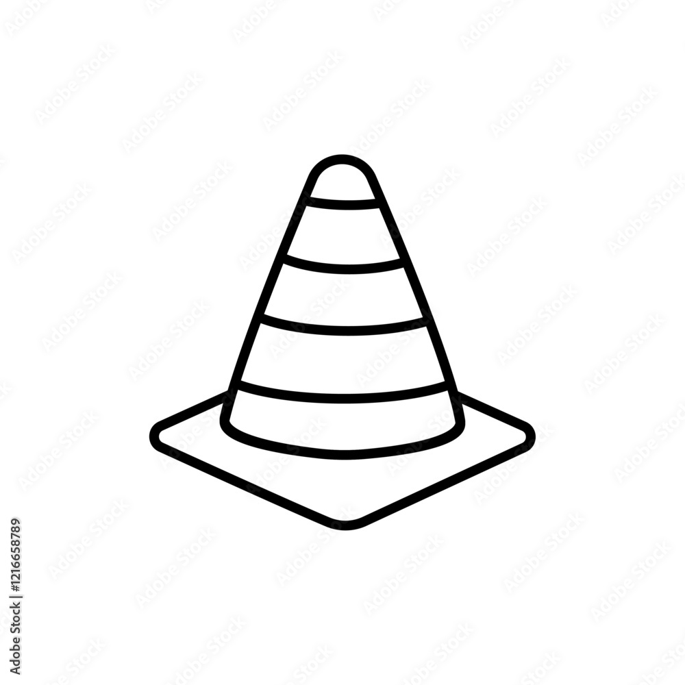 Construction cone icon Vector logo set flat Construction cone icon Vector logo set flat