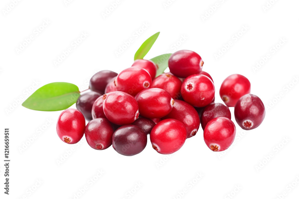 Cranberry with leaf isolated on transparent background PNG.
Cranberry with leaf isolated on transparent background PNG.