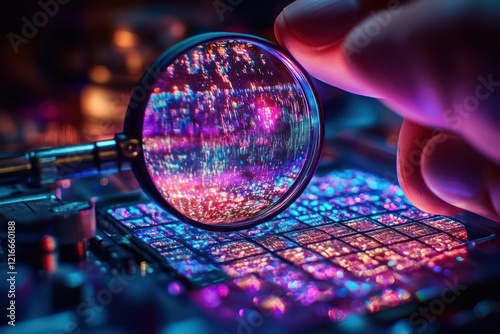 Nanotechnology-enhanced lenses providing augmented reality displays at a microscopic level, merging virtual and physical worlds
