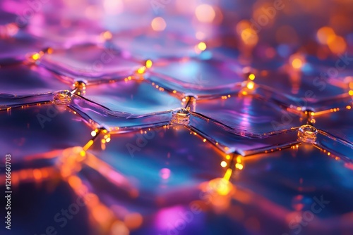 Nanotechnology-enhanced materials with a metallic sheen, showing conductivity paths in a futuristic design