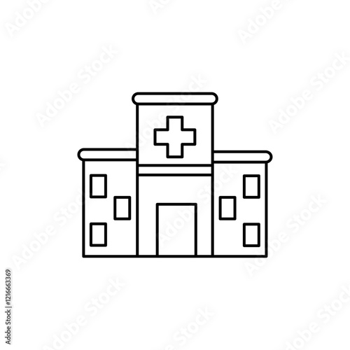 Hospital icon Vector logo set flat